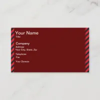 Thin Black and Red Diagonal Stripes Business Card