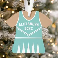 Personalized Teal Cheerleader Uniform Ornament