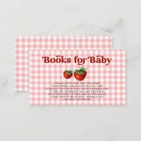 Strawberry Berry Sweet Baby Shower Book Request Enclosure Card