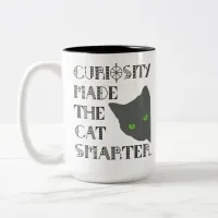 Curiosity and the Cat Two-Tone Coffee Mug
