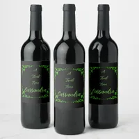 Halloween Slime Green Personalized Wine Label