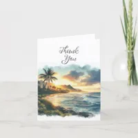 Tropical Beach Thank You Card