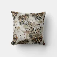 Exotic Dark Brown Spotted Animal Print  Throw Pillow