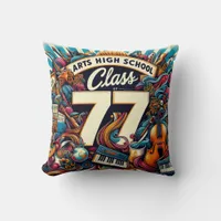 Arts high school class of 77 throw pillow