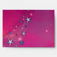 Magical Fantasy Dreamy Celestial Stars on Magenta Envelope