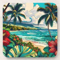 Pretty Hawaiian Island themed Beverage Coaster