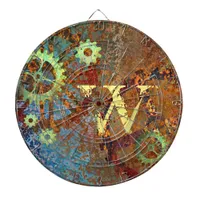 Personalized Steampunk Rusty Clockwork Gears Dart Board