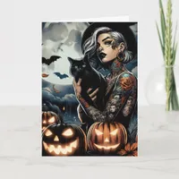 Gothic Witch Themed Halloween Card