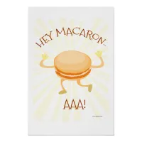 Macaron Dance Cookie Cute Cartoon Fun Design Poster