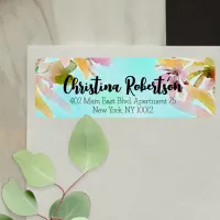 Exotic Boho Watercolor Succulents Return Address Label