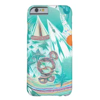 Sailboats and Sea Creatures Abstract Beachy Art Barely There iPhone 6 Case