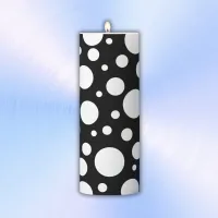 White Polka Dots on Black | Pillar Candle