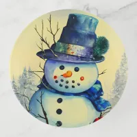 Watercolor Snowman Trinket Tray