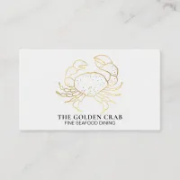 *~* Golden Crab Fine Dining by The Sea White Business Card