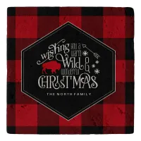 Wild Wonderful Christmas Red Buffalo Plaid ID604 Trivet