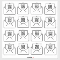 Minimalist Envelope Theme Customer Engagement QR Sticker