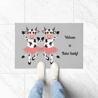 Cute and funny dancing cows    doormat