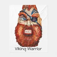 Viking Warrior - realism painting Fleece Blanket