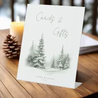 Rustic Winter Wedding Cards & Gifts Green ID1049 Pedestal Sign