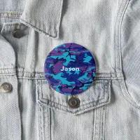 Camouflage Dark Blue & Purple Pattern Add Name Button