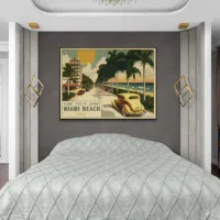 1920s Retro Miami Beach Ocean Drive Postcard Poster