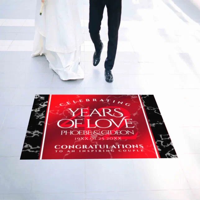 Elegant 42nd Jasper Wedding Anniversary  Floor Decals