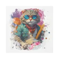 *~* White Percussionist Cool Cat AP91 DRUMMER Metal Print