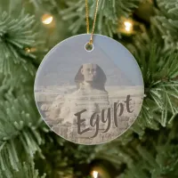 Sphinx and Pyramid in Egypt Ceramic Ornament