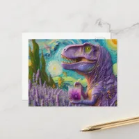 Purple Dino Lavender Lemonade Faux Van Gogh Postcard