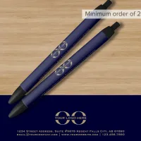 Custom Navy Blue Gold Promotional Pen with Logo