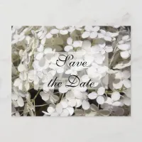 White Hydrangea Save the Date Announcement