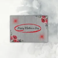 Floral Grey & Red Happy Mother's Day | Cutting Board