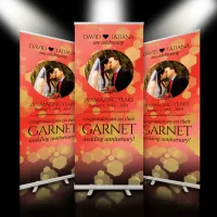 Elegant 2nd 29th Garnet Wedding Anniversary Retractable Banner