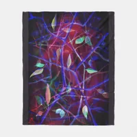 Art Deco pattern -abstract leaves Fleece Blanket