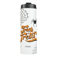 Trick or Treat Typography w/Spiders ID680 Thermal Tumbler
