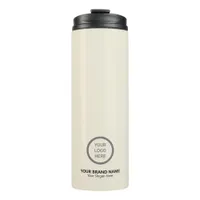 Sleek White Theme Business Logo Branded Giveaway Thermal Tumbler