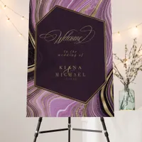 Abstract Agate Wedding Welcome Mauve ID827 Foam Board