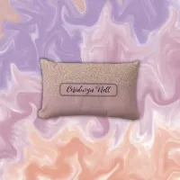 Elegant Rose Glitter Monogram Name | Lumbar Pillow