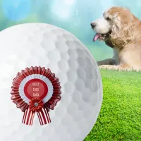 Best Dog Dad Red Rosette Novelty Father's Day Golf Balls