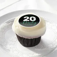 Modern Girly Mint Green 20 and Trendy Edible Frosting Rounds