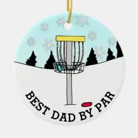 Best Dad by Par Disk Golf Christmas   Ceramic Ornament