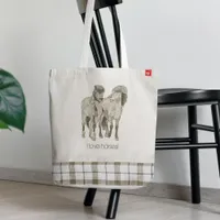 I love horses! Cute Icelandic ponies Zazzle HEART Tote Bag