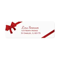 Red Bows Winter Return Address Label