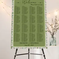 Elegant Floral Embrace 16-Table Seating Chart Foam Board