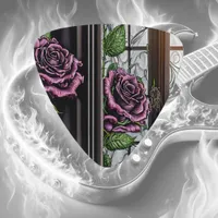 Purple roses by the window - gothic style guitar pick