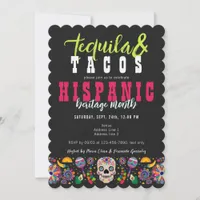 Margaritas Tacos Tequilla Hispanic Heritage Fiesta Invitation