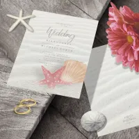 White Sands Starfish Wedding ID605 Invitation