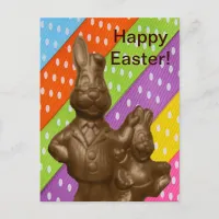 Chocolate Easter Bunnies Holiday Postcard