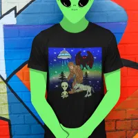 Cryptid Big Foot Alien Mothman UFO Chupacabra    T-Shirt