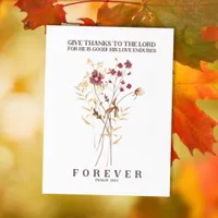 Give Thanks to the Lord Psalm 136:1 Postcard